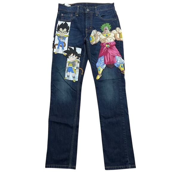 Levi’s 511 Men’s Custom One Of A‎ Kind Dragon Ball Z Goku & Vegeta Jeans - 30X32 - Picture 2 of 8